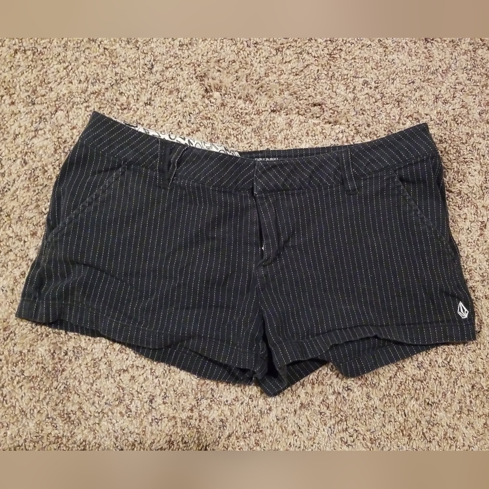 Volcom Women's Black Pinstripe Shorts